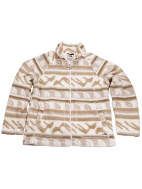 The North Face Sherpa Fleece Jacket Medium Tan Cream Full Zip Cozy